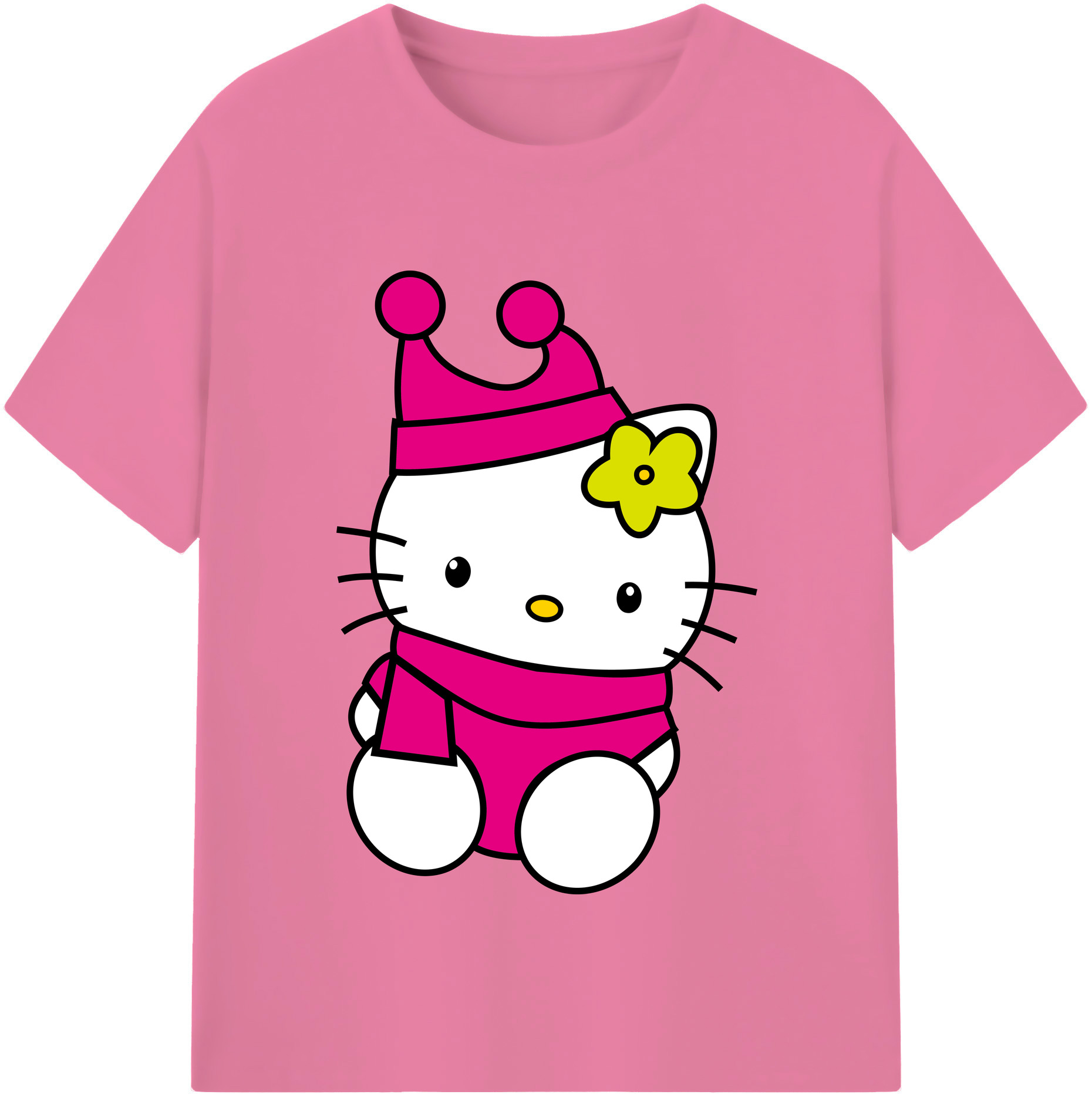 （画像用） Hello Kitty ハローキティ 綿100％半袖Tシャツ（フロントプリント）